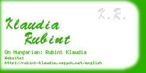 klaudia rubint business card